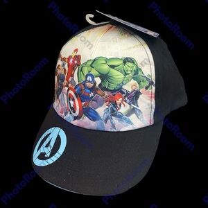 Marvel AVENGERS HULK IRON MAN CAPTAIN AMERICA Kids Velcro Adjustable Ball Cap